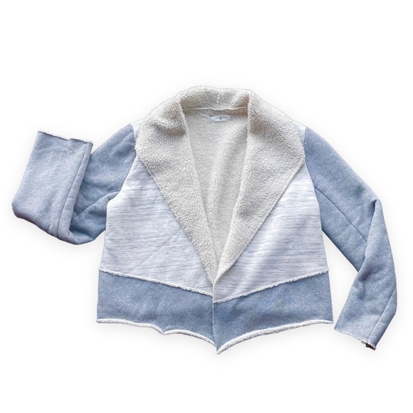 Lou&Grey Sherpa Blazer Jacket Soft Grey White M - Picture 10 of 13